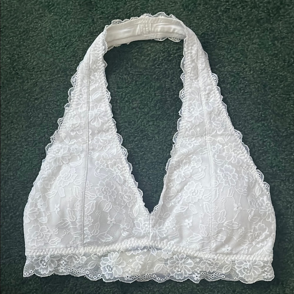 Hollister Gilly Hicks White Lace Halter Bralette